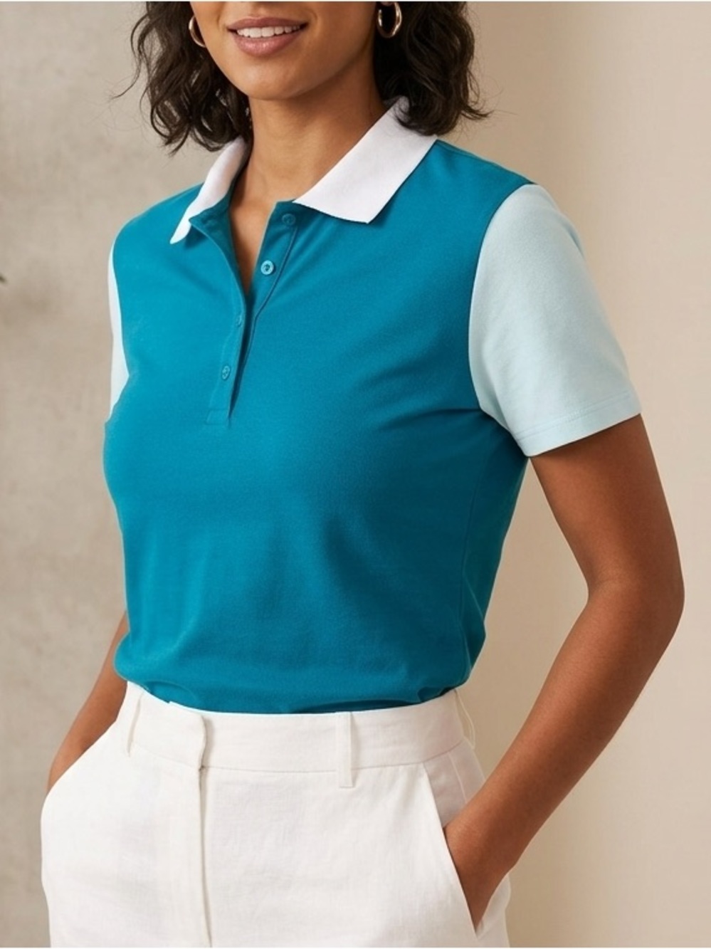 Lands End Colour Block Polo